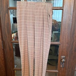 Maurices Women's Brown Plaid Straight Leg Pants